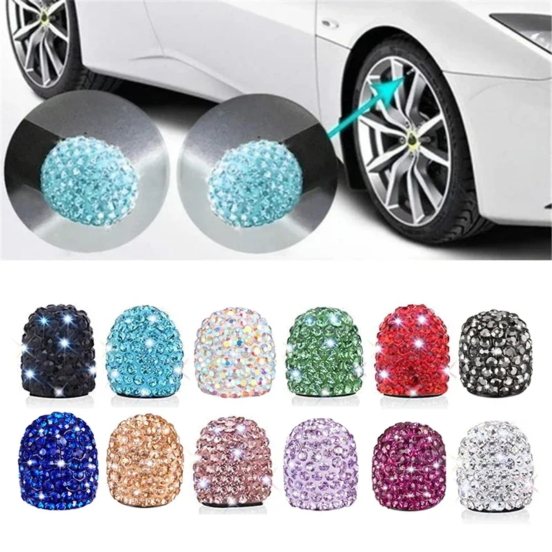 4 adet Bling elmas araba teker - Motorcycle Valve Cover incelemesi ve fiyatı